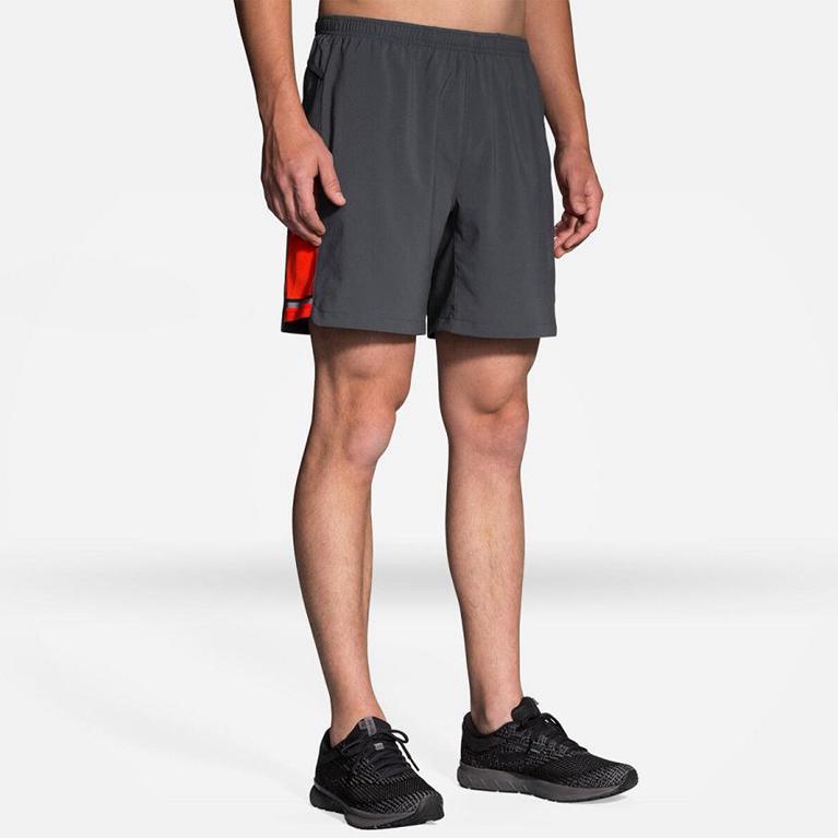 Brooks Men's Sherpa 7 2-in-1 Running Shorts - Grey (FUHW79612)